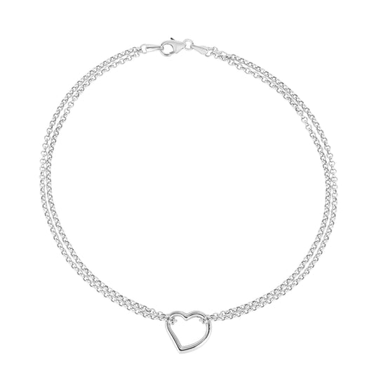 Royal Chain 14K Gold Open Heart Anklet ANK12