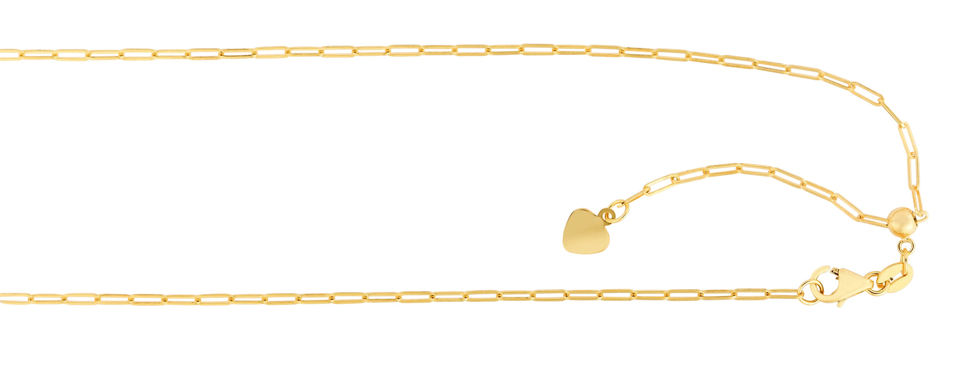 Royal Chain 14K Gold 1.5mm Adjustable Paperclip Chain APCLIP035