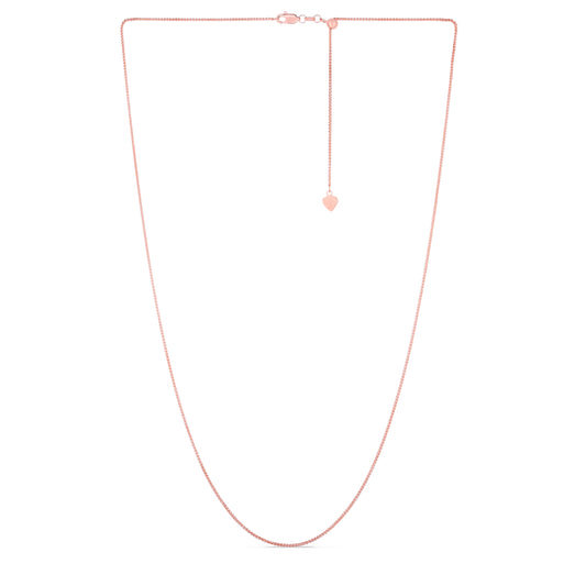 Royal Chain 14K Gold 1mm Adjustable Wheat Chain APRW1
