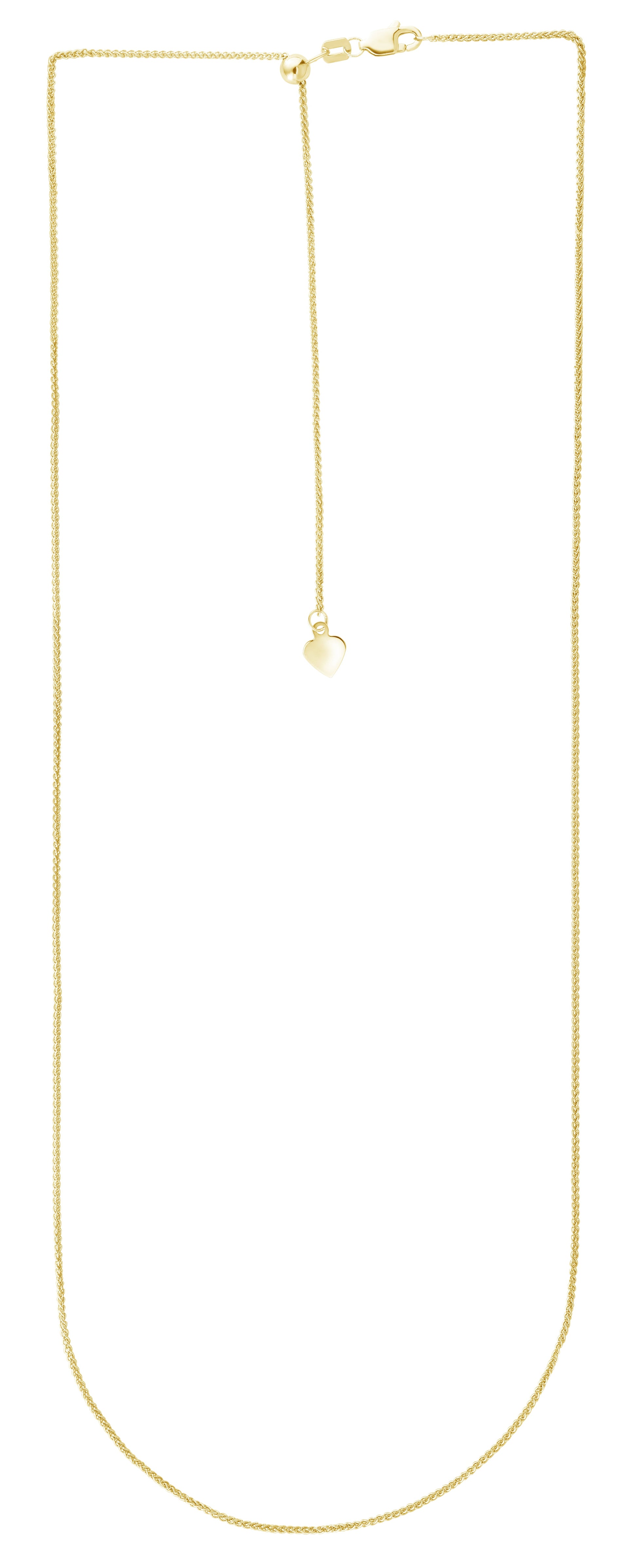 Royal Chain 14K Gold 1mm Adjustable Wheat Chain ARW1
