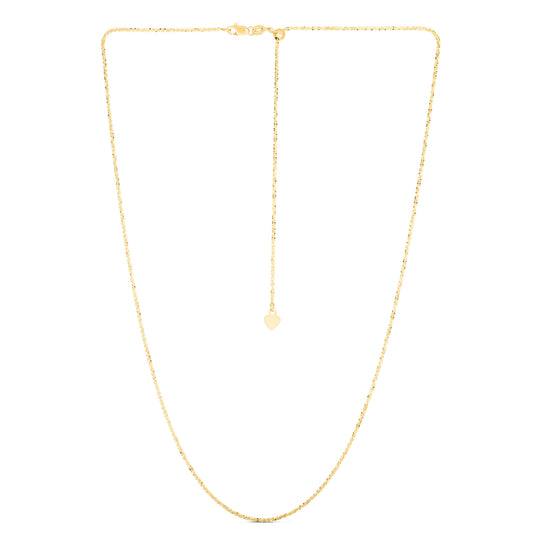 Royal Chain 14K Gold 1.2mm Adjustable Sparkle Chain ASC025