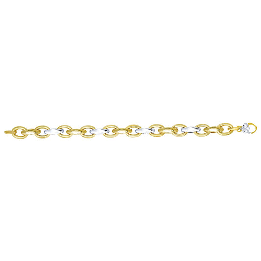 Royal Chain 14K Two-tone Gold Alternating Three Plus One Heritage Link AUF1022