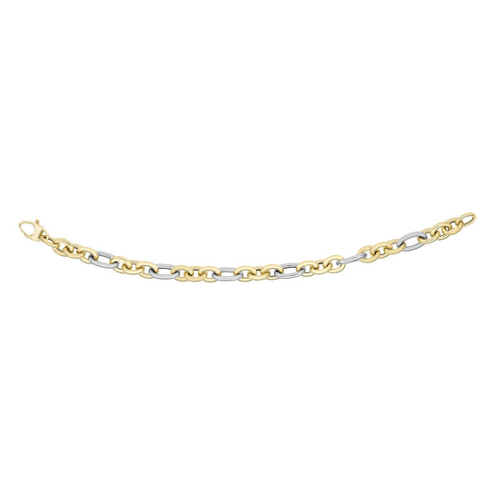 Royal Chain 14K Gold Alternating Three Plus One Heritage Link Bracelet  AUF1050