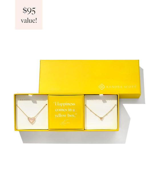 Ari Heart in Silver & Gold Gift Set of 2