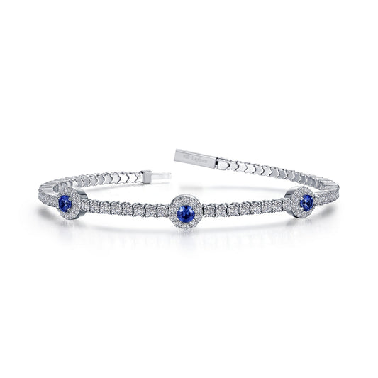 3.20 CTW Halo Station Flexible Tennis Bracelet