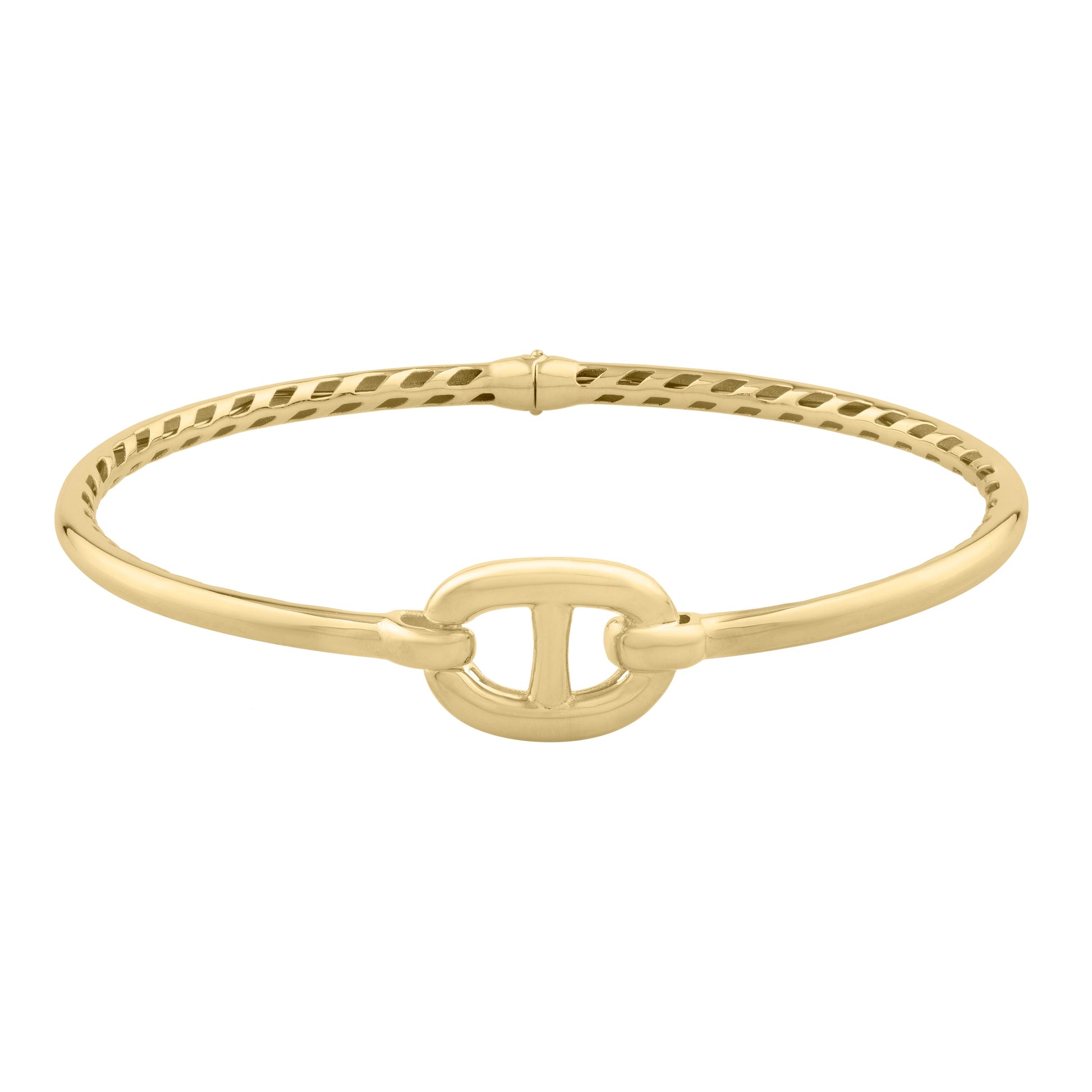 Royal Chain 14K Puff Mariner Link Bangle B10228