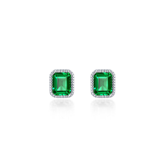 April Birthstone Solitaire Stud Earrings