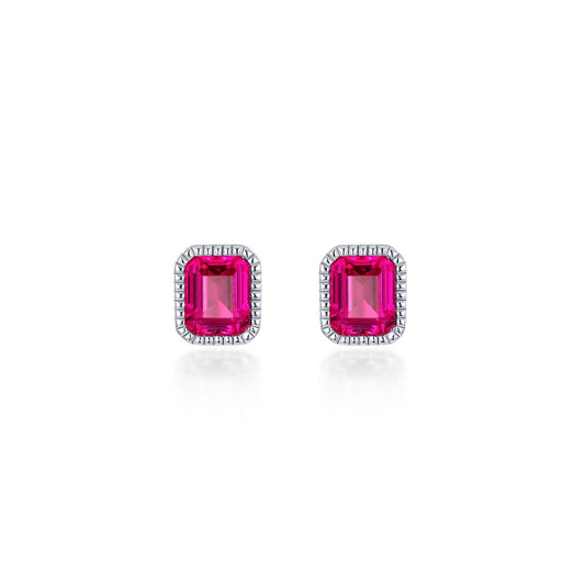 August Birthstone Solitaire Stud Earrings