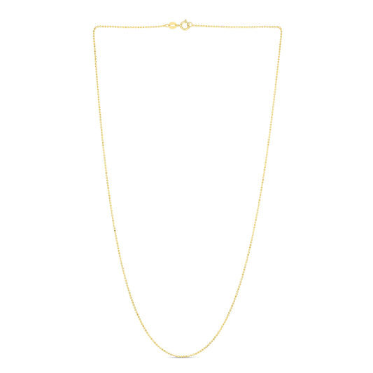 Royal Chain 14K Gold 0.9mm Diamond Cut Bead Chain BEAD050
