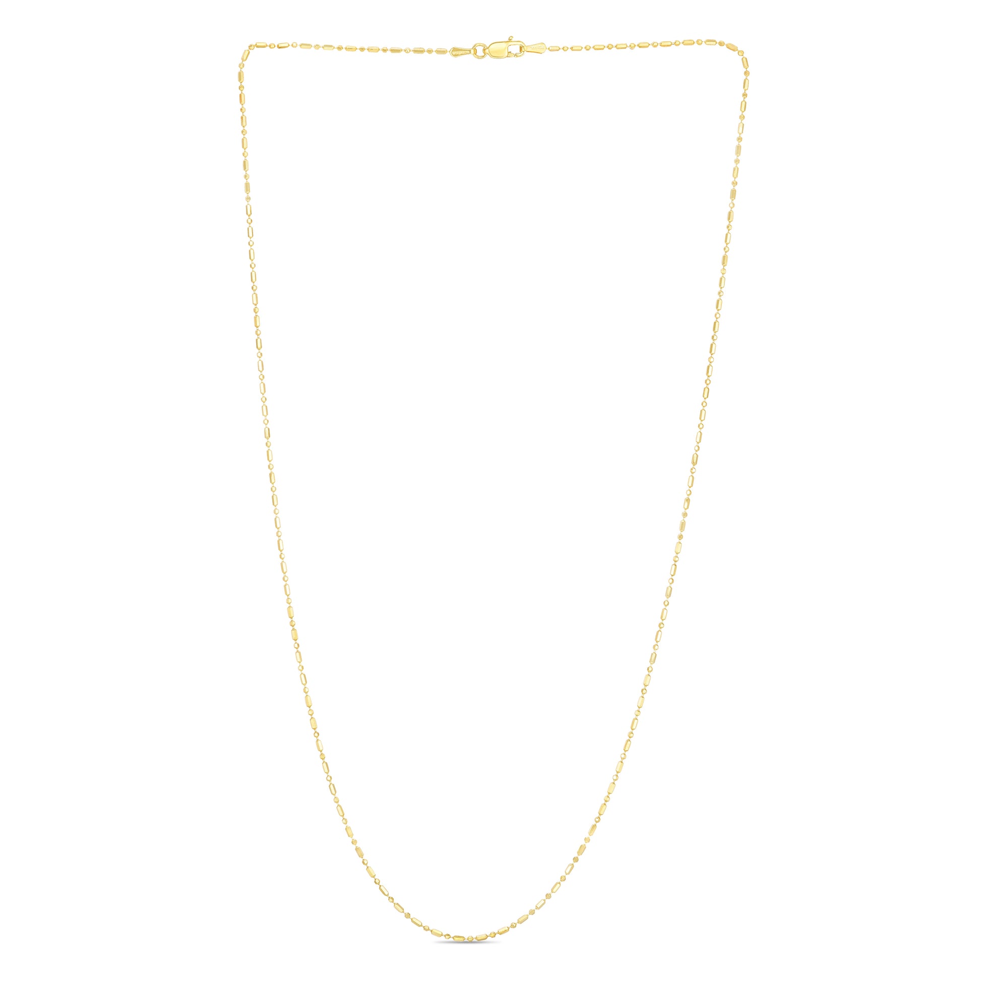 Royal Chain 14K Gold 1.1mm Diamond Cut Bar and Bead Chain BEAD120