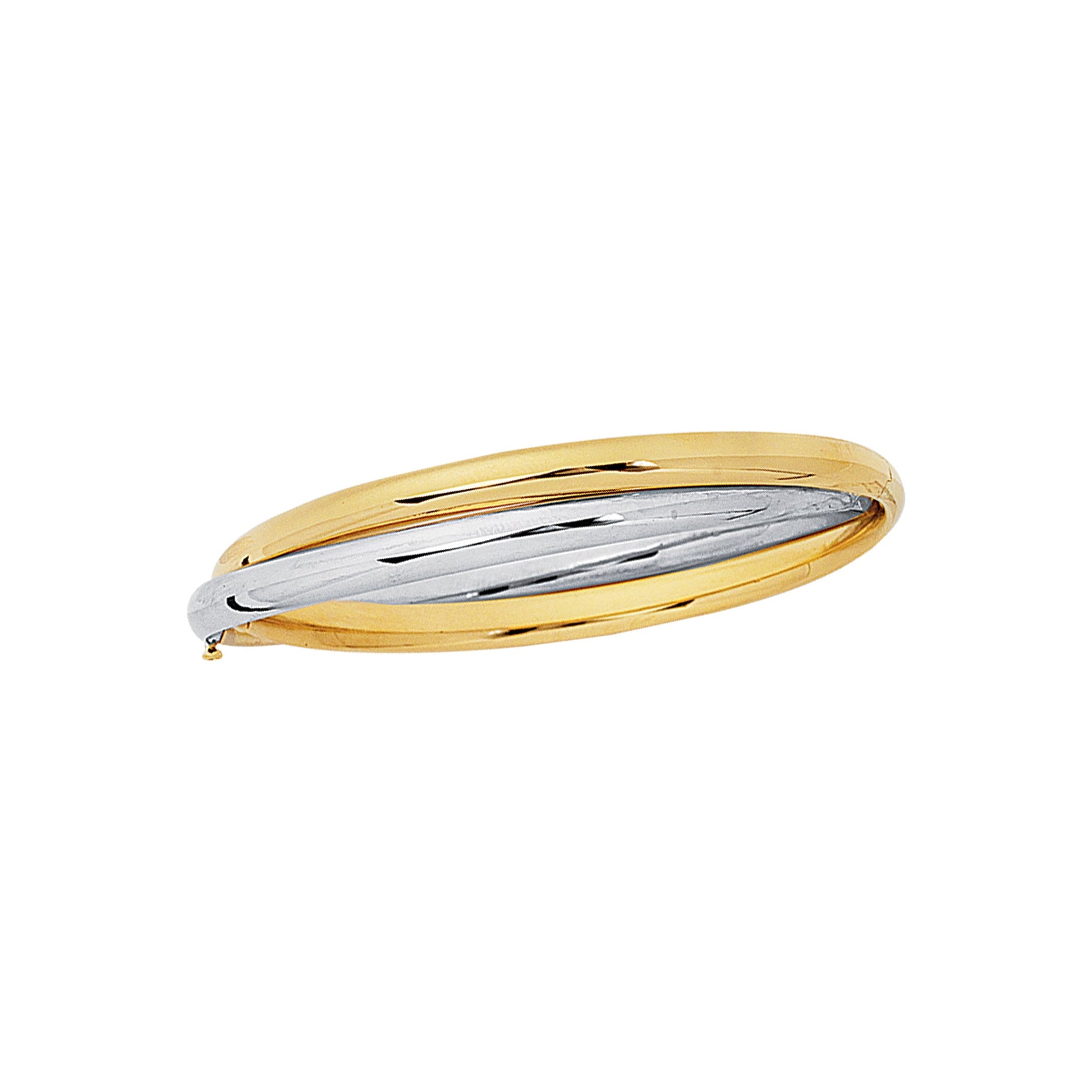 Royal Chain 14K Two-tone Gold Interlocked Bangle BG124