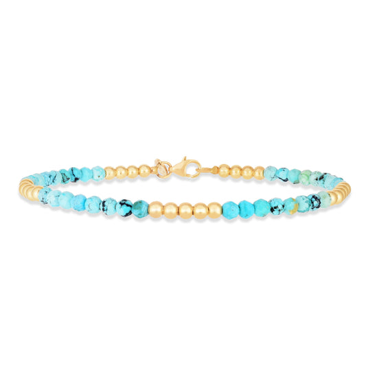 Royal Chain 14K Turquoise Pallina Bead Bracelet BG3609