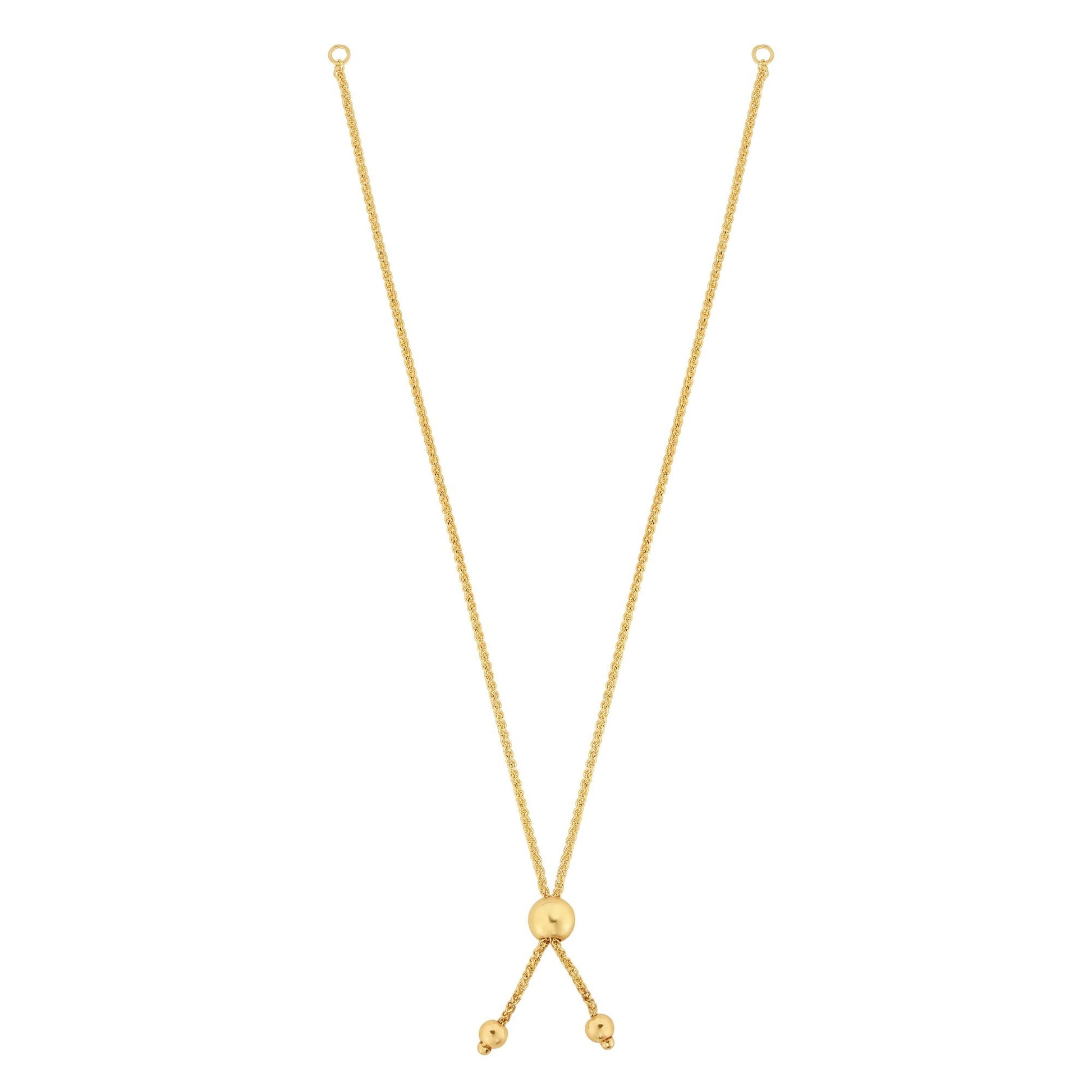 Royal Chain 14K Gold Round Wheat Chain with Ball Slide Friendship Bracelet BRC2169