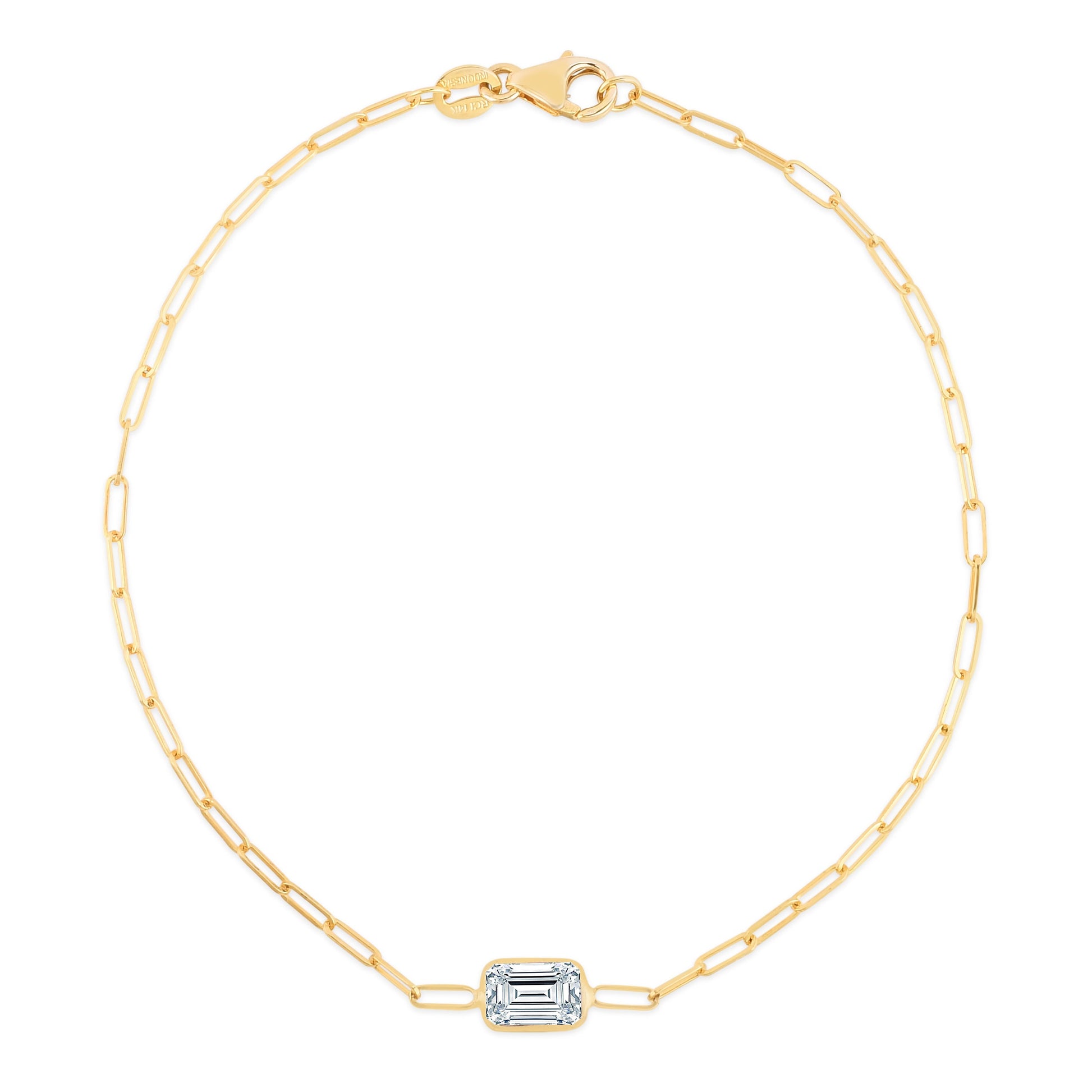 Royal Chain 14K White Topaz Paperclip Bracelet C15467