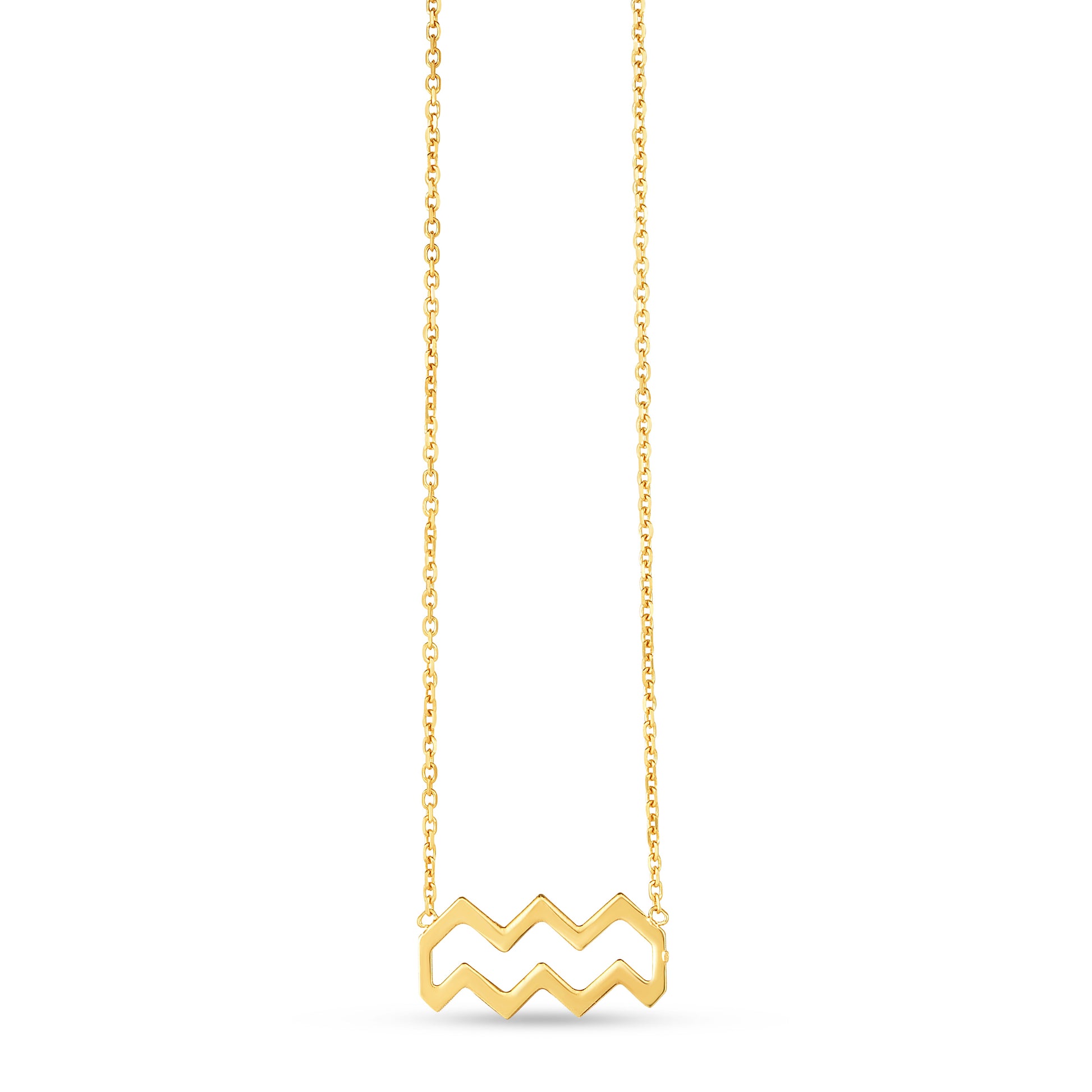 Royal Chain 14K Gold Aquarius Necklace C16194