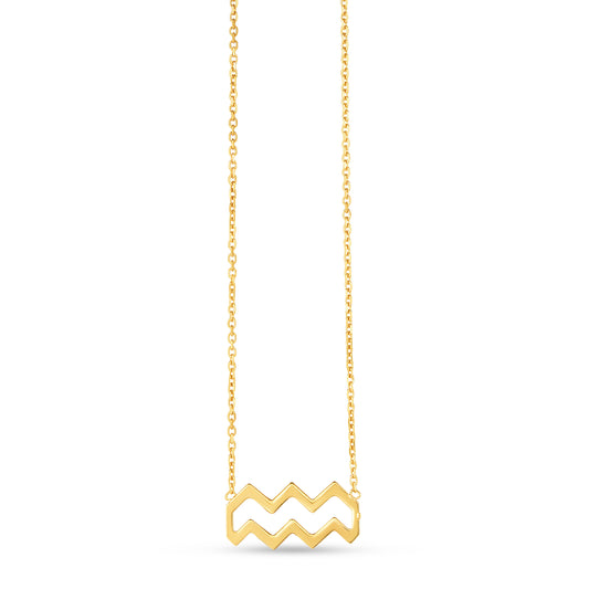 Royal Chain 14K Gold Aquarius Necklace C16194