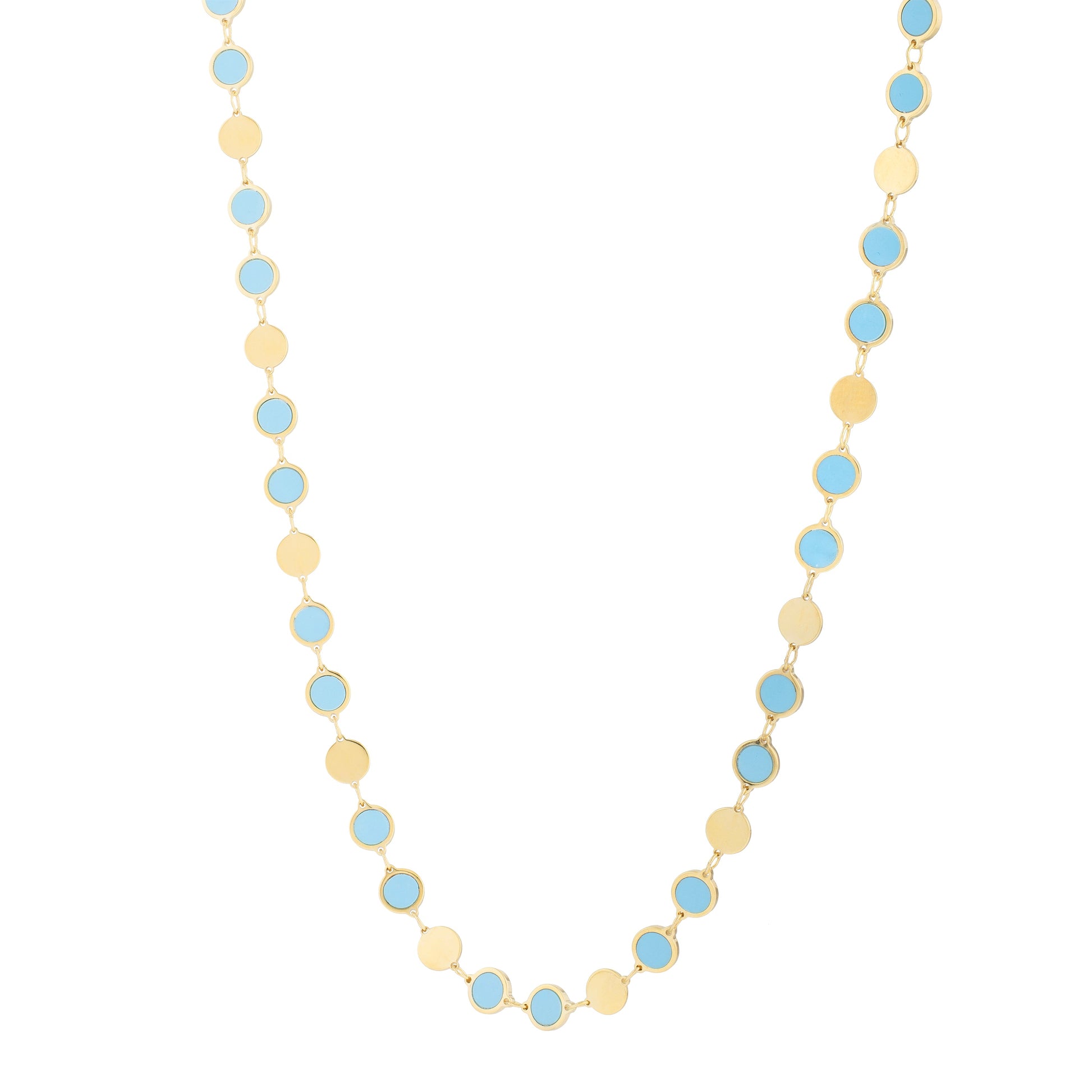 Royal Chain 14K Turquoise Geometric Mirror Gem Chain Bracelet C16913