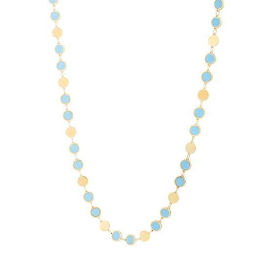 Royal Chain 14K Turquoise Geometric Mirror Gem Chain Bracelet C16913