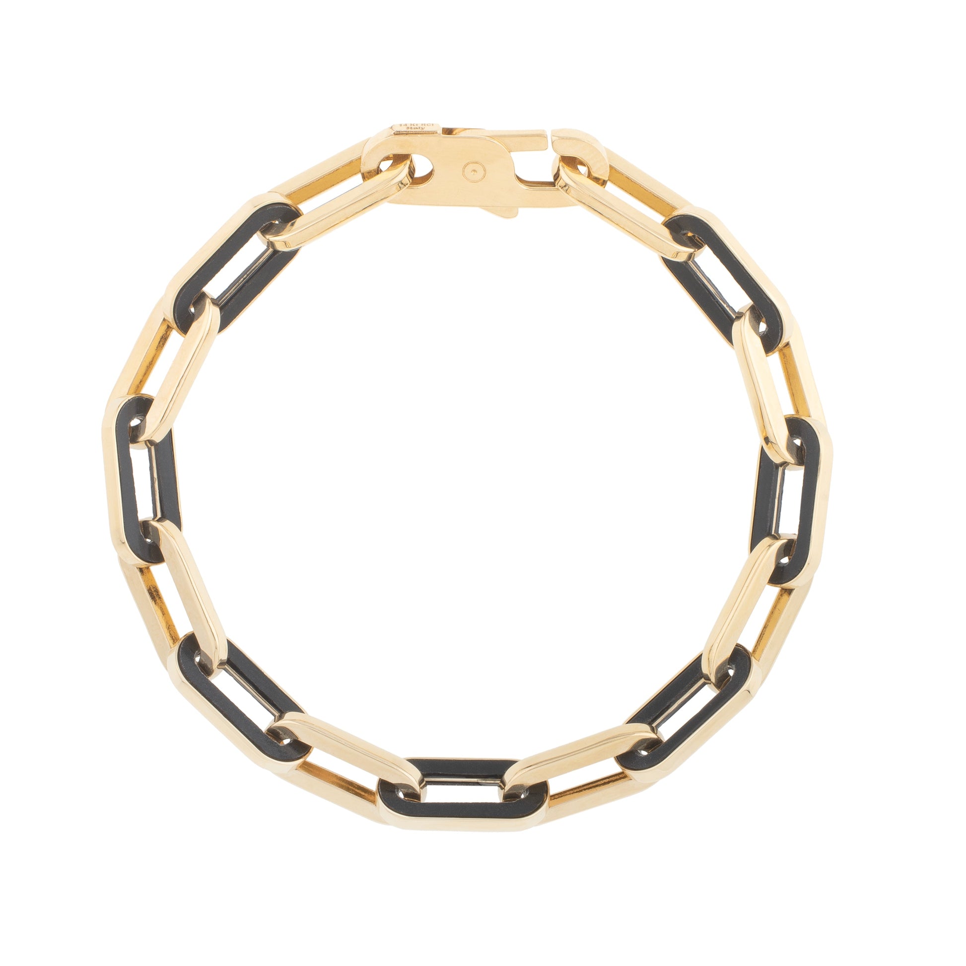 Royal Chain 14K Onyx Paperclip Gem Link Bracelet C16917