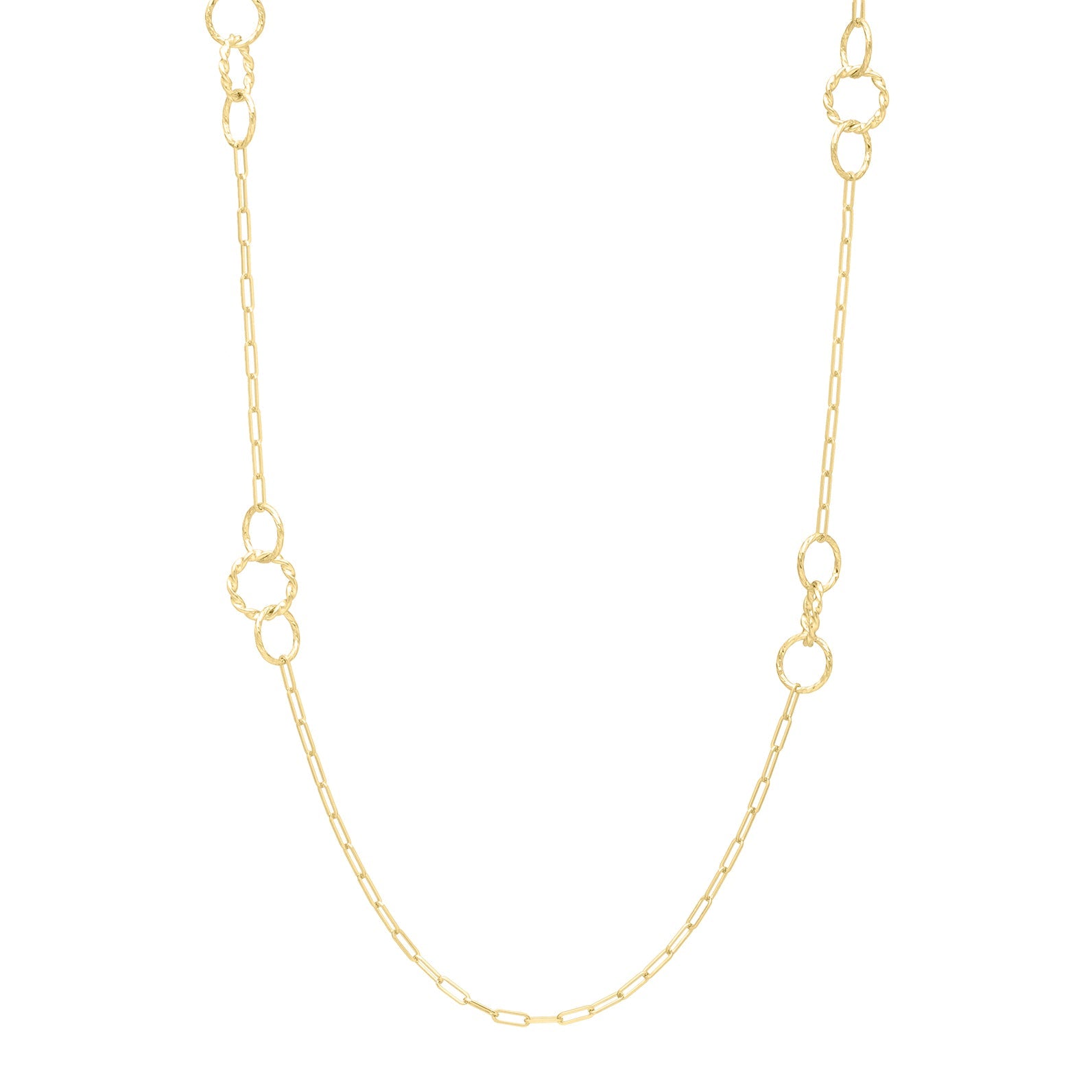 Royal Chain 14K Twisted Link Paperclip Necklace C17013