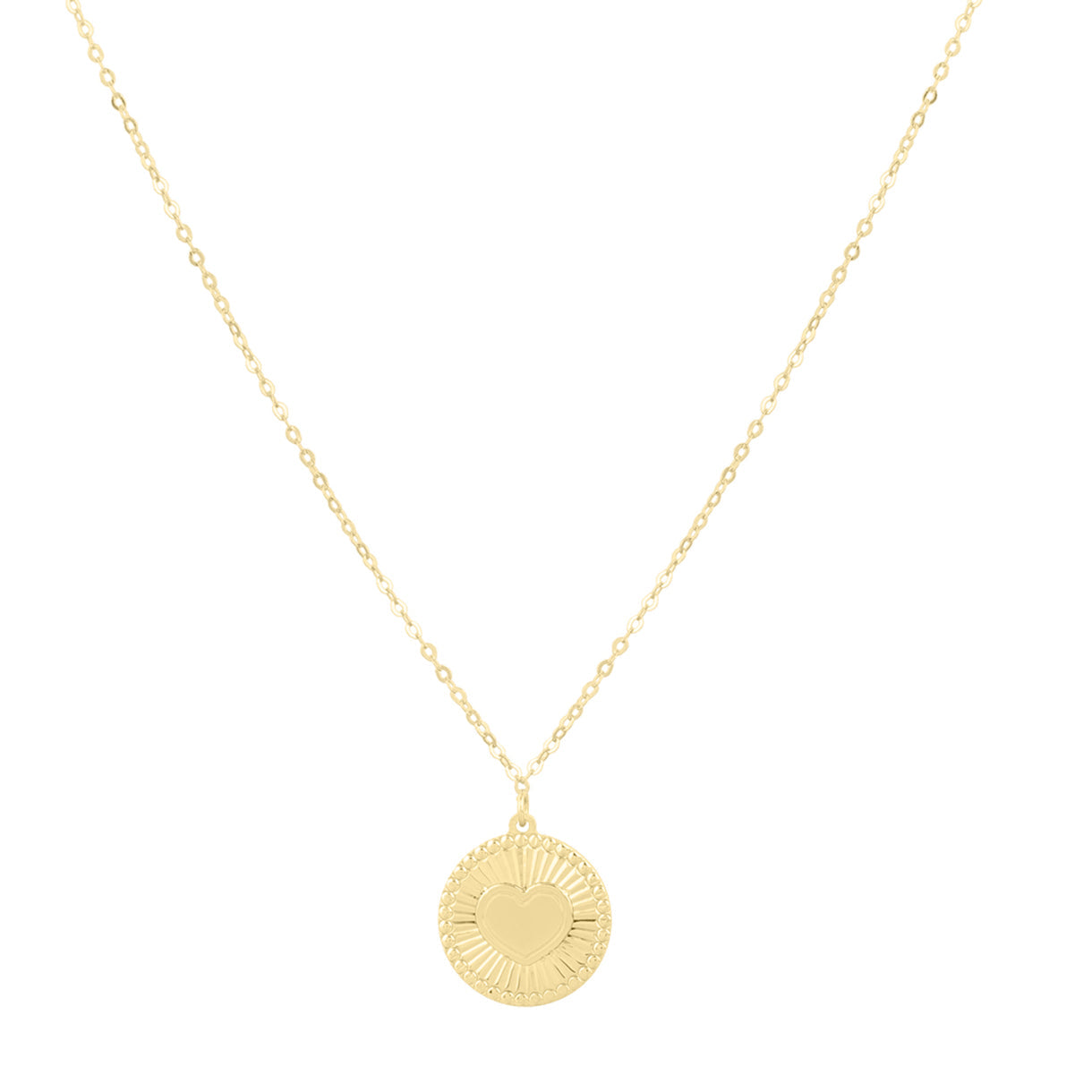 Royal Chain 14K Radiating Heart Medallion Necklace C17113