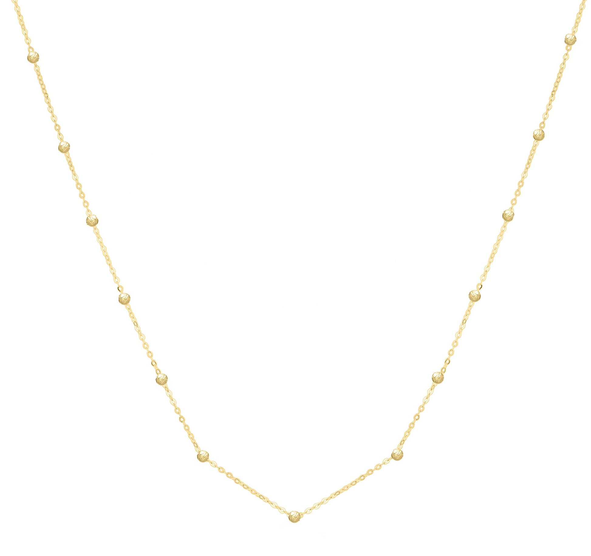 Royal Chain 14K Saturn Bead Chain Necklace C17114