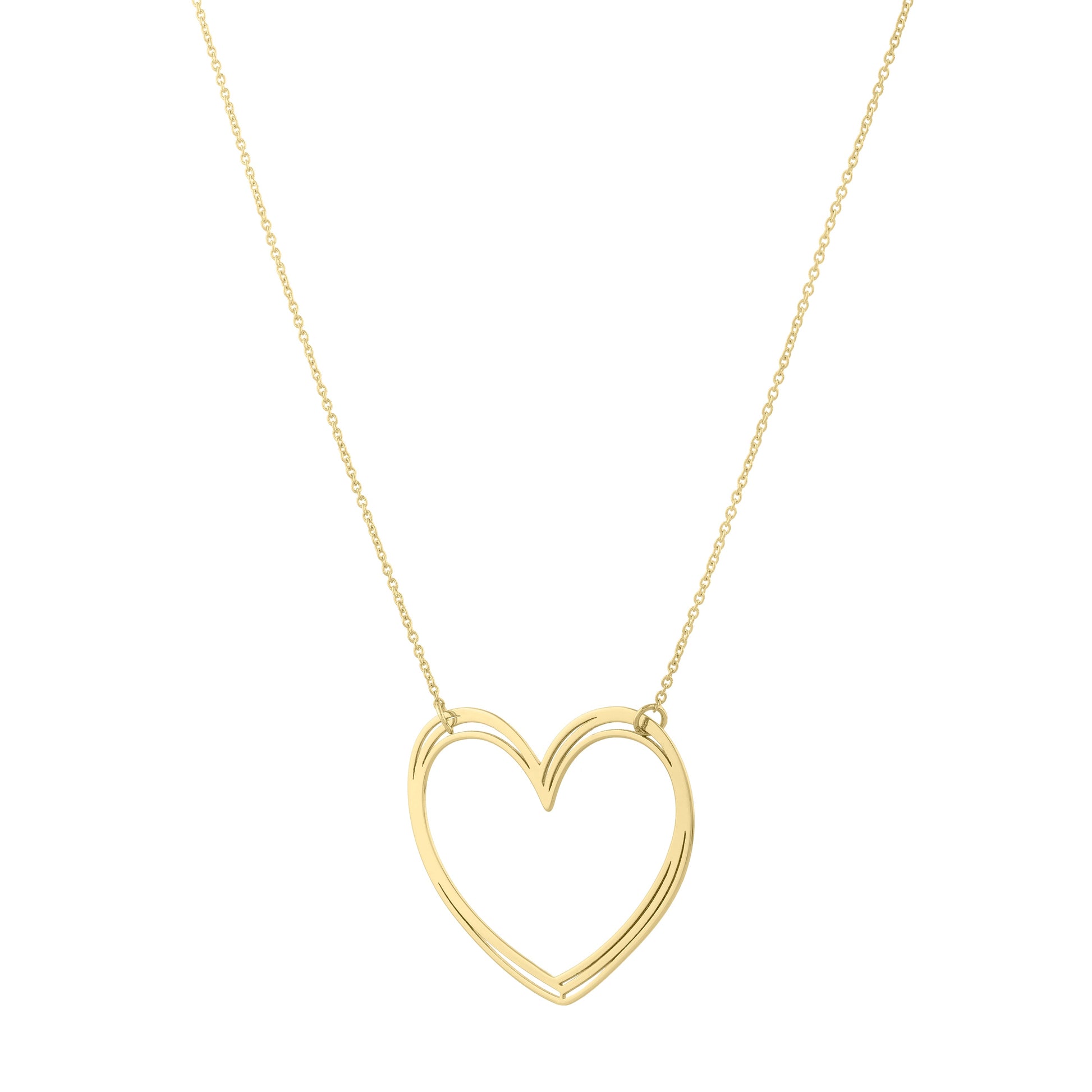 Royal Chain 14K Large Open Heart Necklace C17132