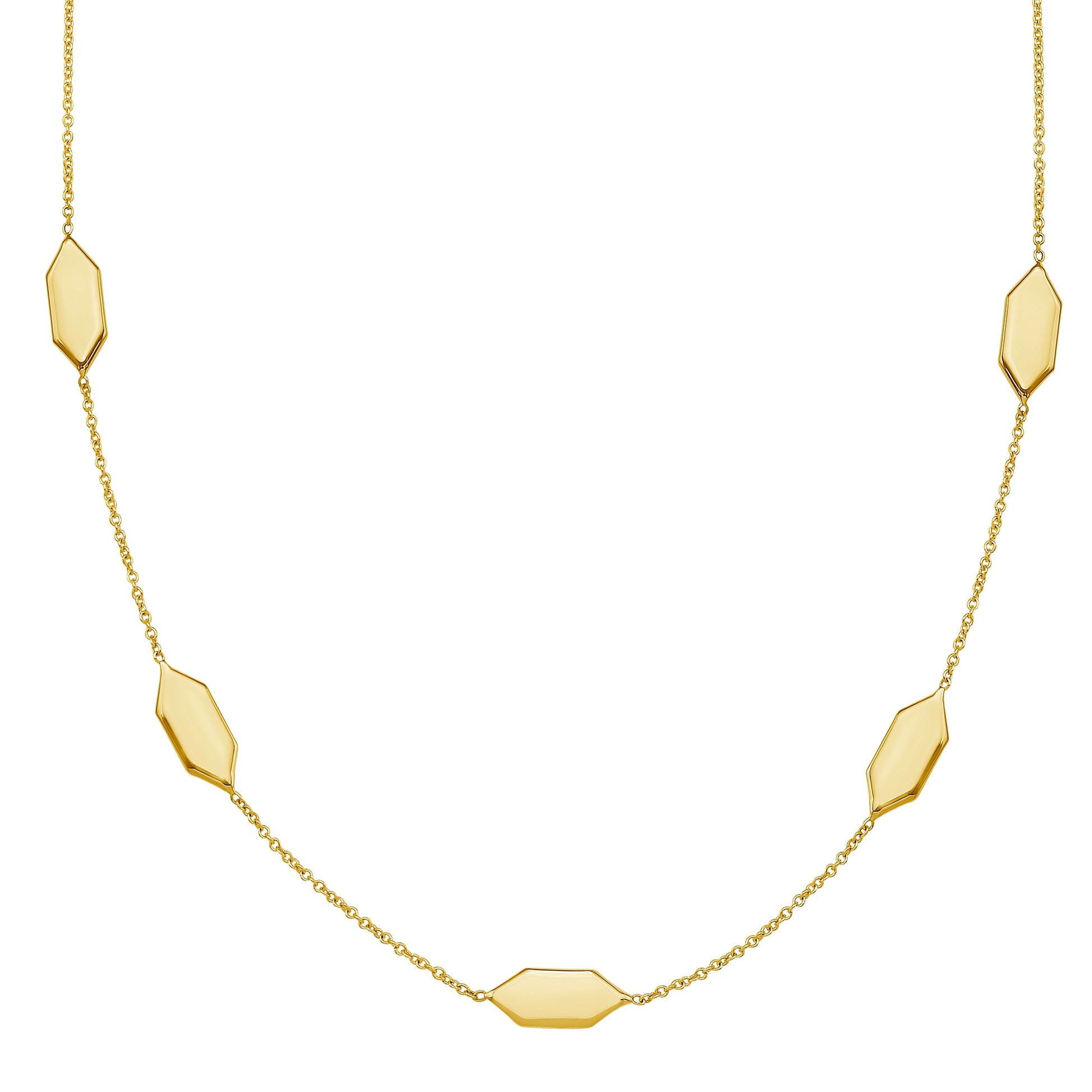 Royal Chain 14K Elongated Hexagon Link Necklace C1724