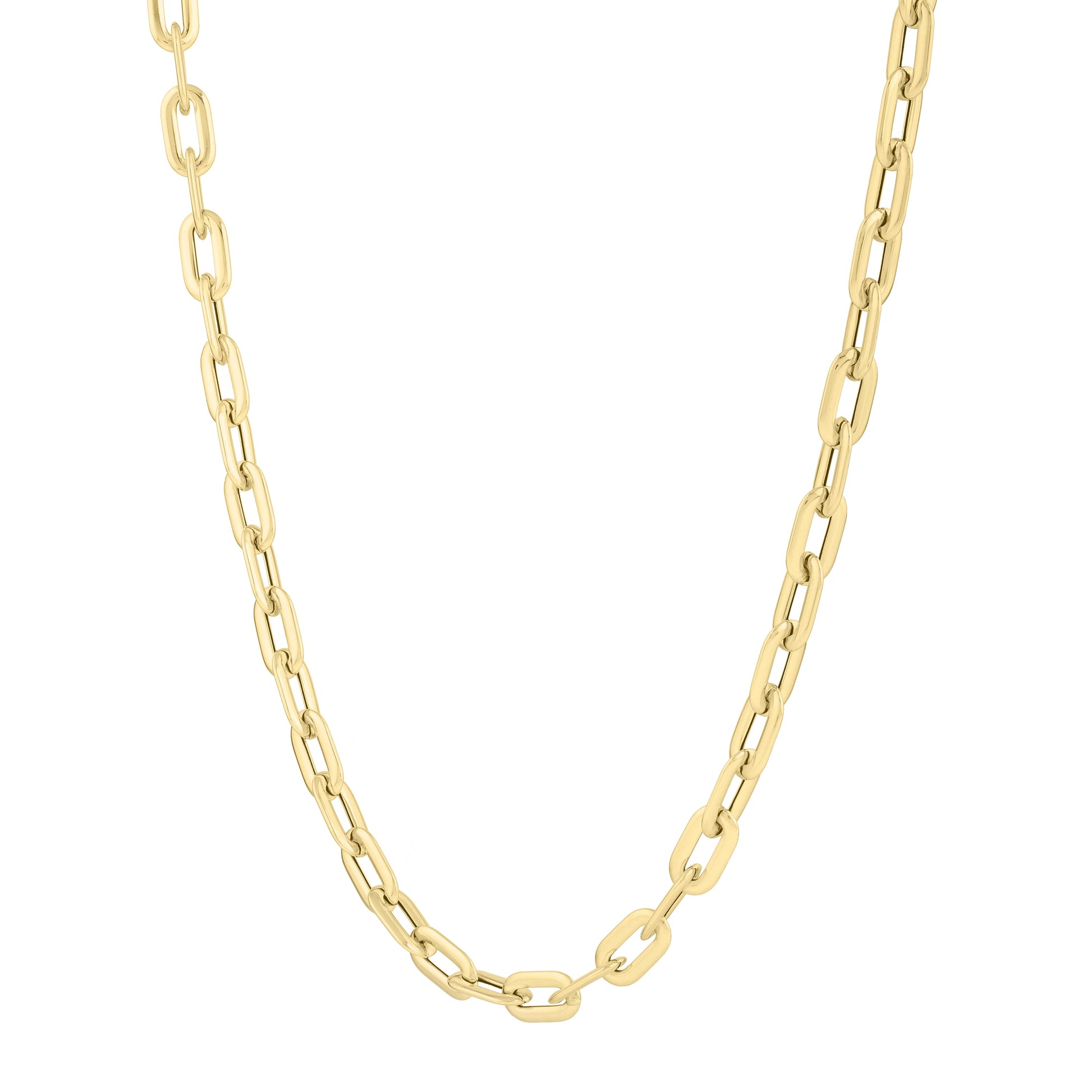 Royal Chain 14K Oval Domed Paperclip Necklace C17247