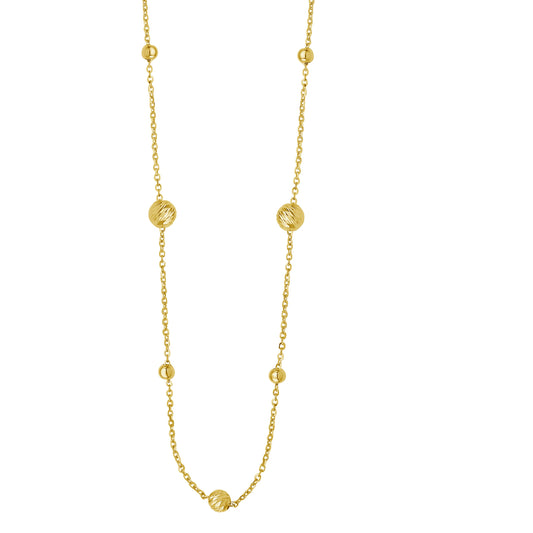 Royal Chain 14K Layered Alternating Bead Chain Necklace C17258