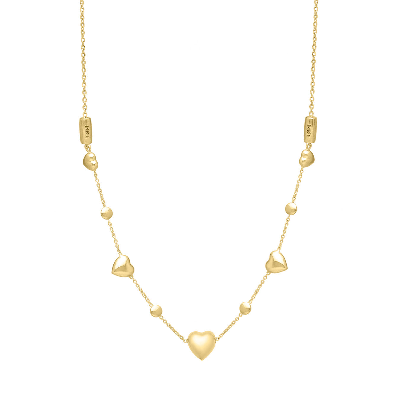 Royal Chain 14K Adjustable Puff Heart Necklace C17323