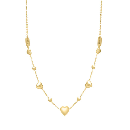 Royal Chain 14K Adjustable Puff Heart Necklace C17323