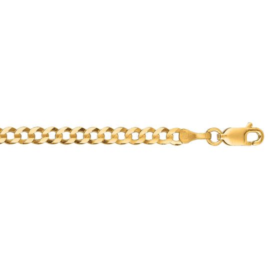 14K Gold 3.2mm Comfort Curb Chain