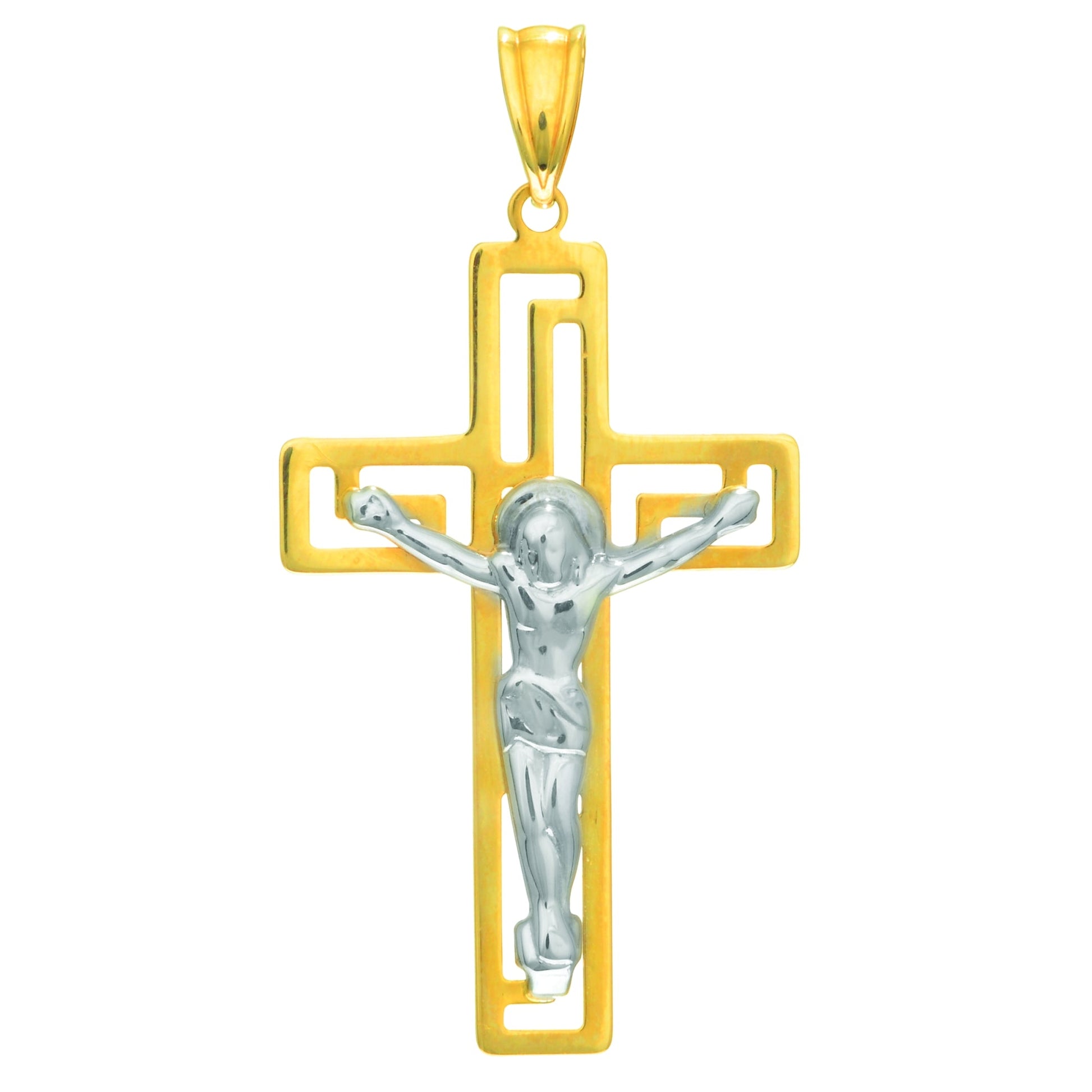 Royal Chain 14K Gold Open Back Crucifix Cross CH841