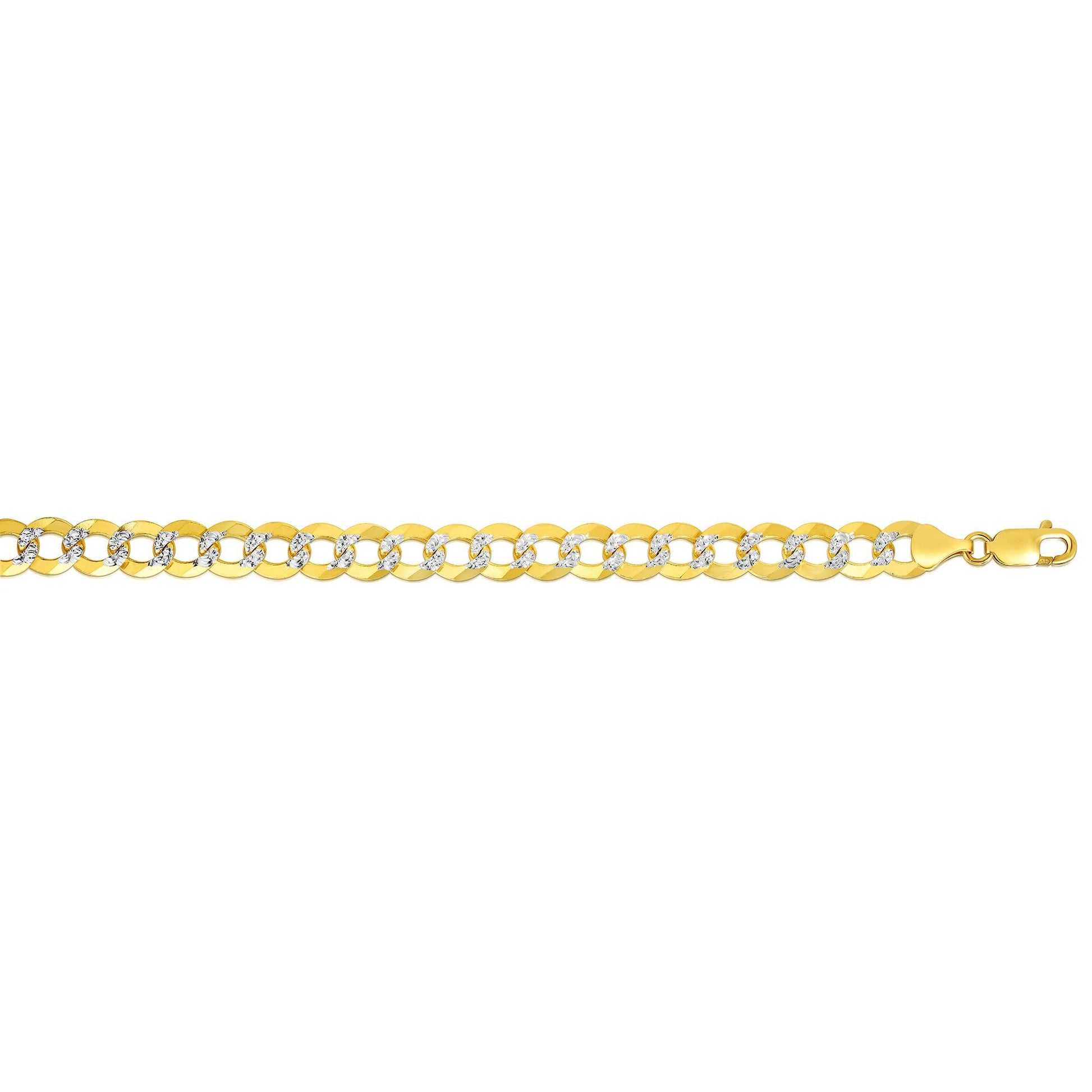 Royal Chain 14K Gold 8.3mm White Pave Curb Chain CPC210
