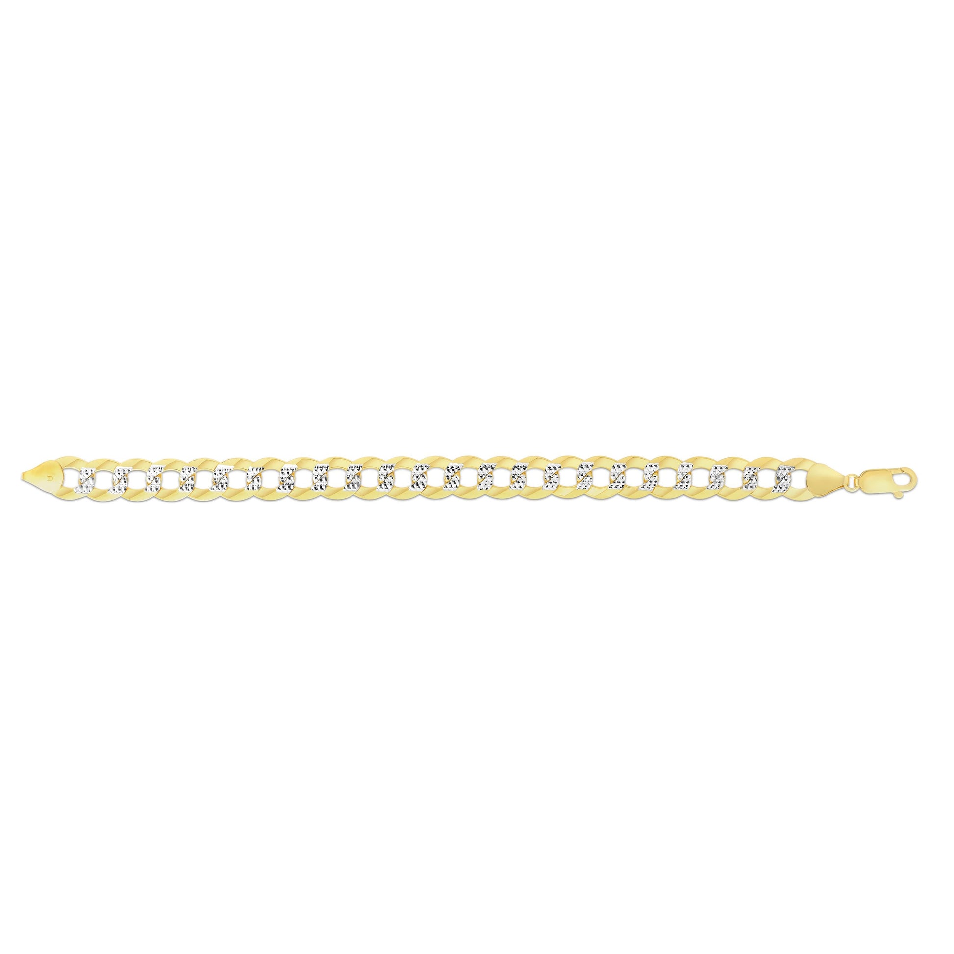 Royal Chain 14K Gold 11.23mm White Pave Curb Chain CPC280