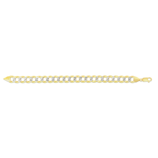 Royal Chain 14K Gold 11.23mm White Pave Curb Chain  CPC280