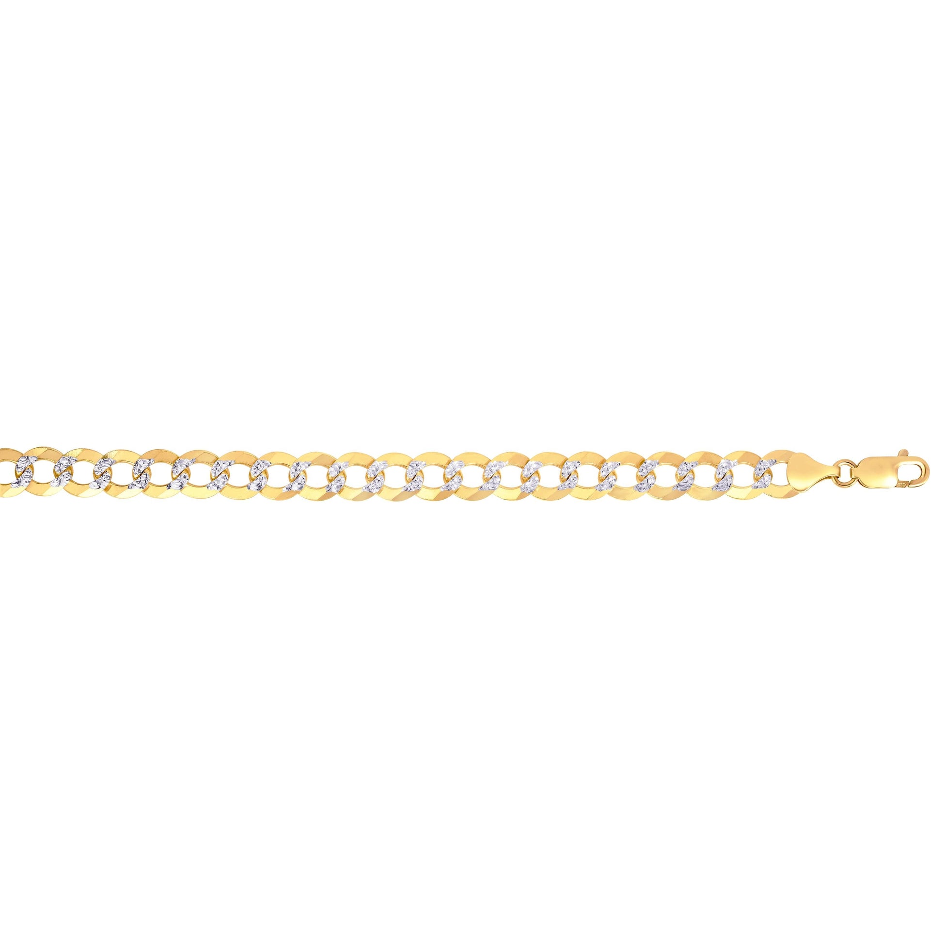 Royal Chain 14K Gold 12.18mm White Pave Curb Chain CPC310