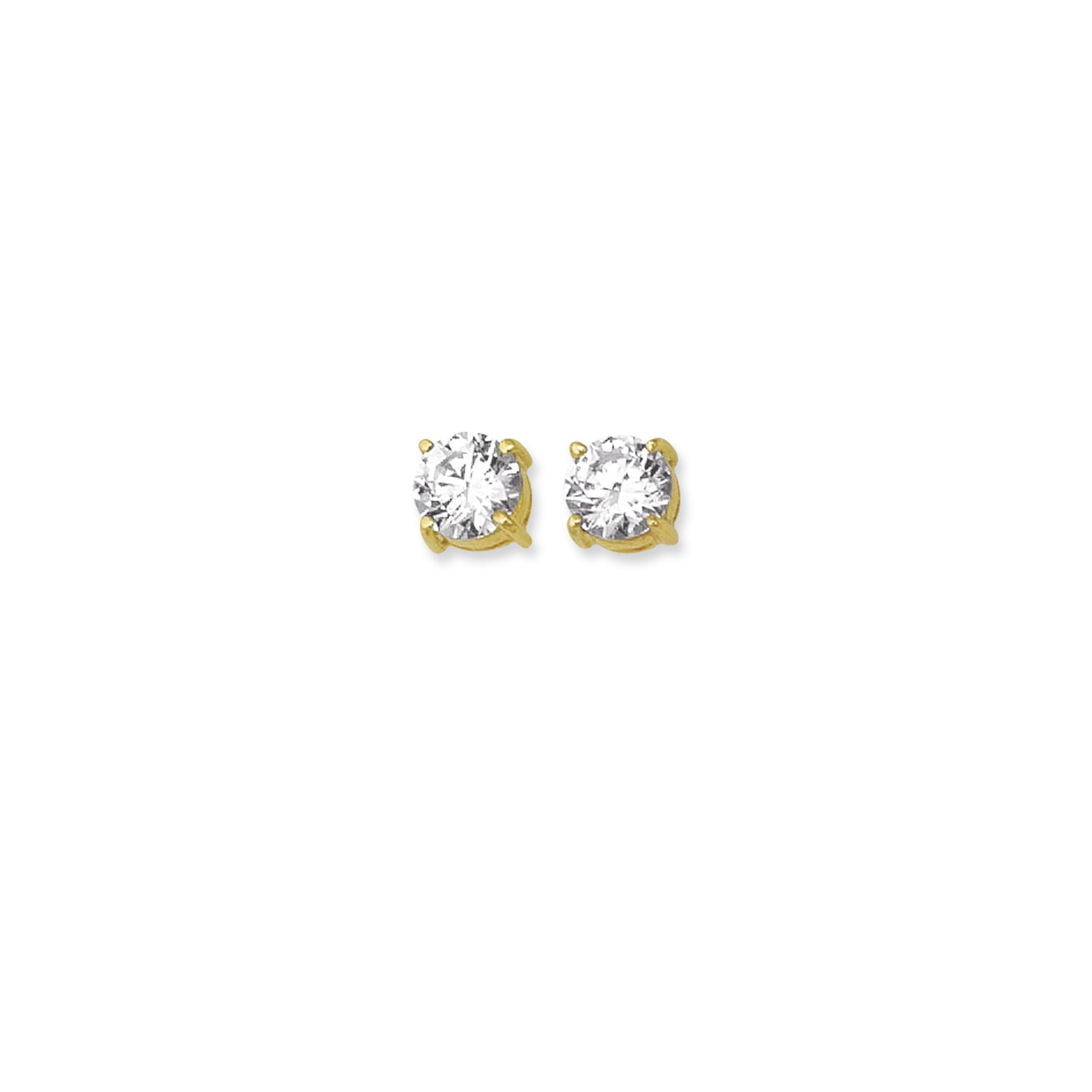 Royal Chain 14K Gold 7mm Round CZ Stud Earring CZ107