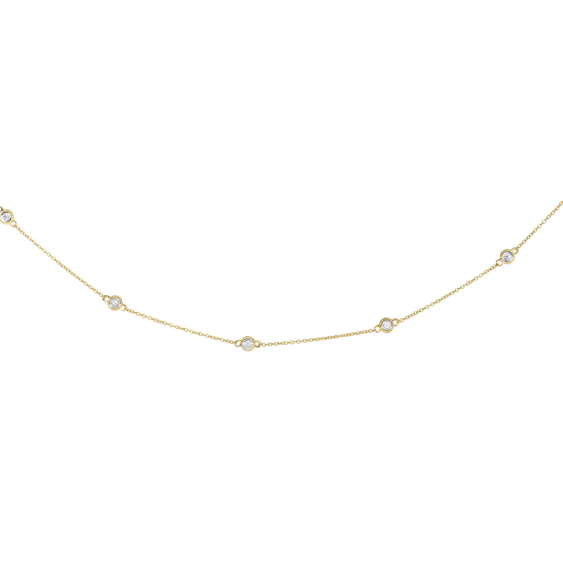 Royal Chain 14K Gold .25ct Diamonds by the Yard Necklace DGN319