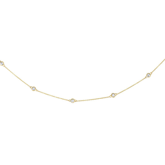 Royal Chain 14K Gold .25ct Diamonds by the Yard Necklace DGN319