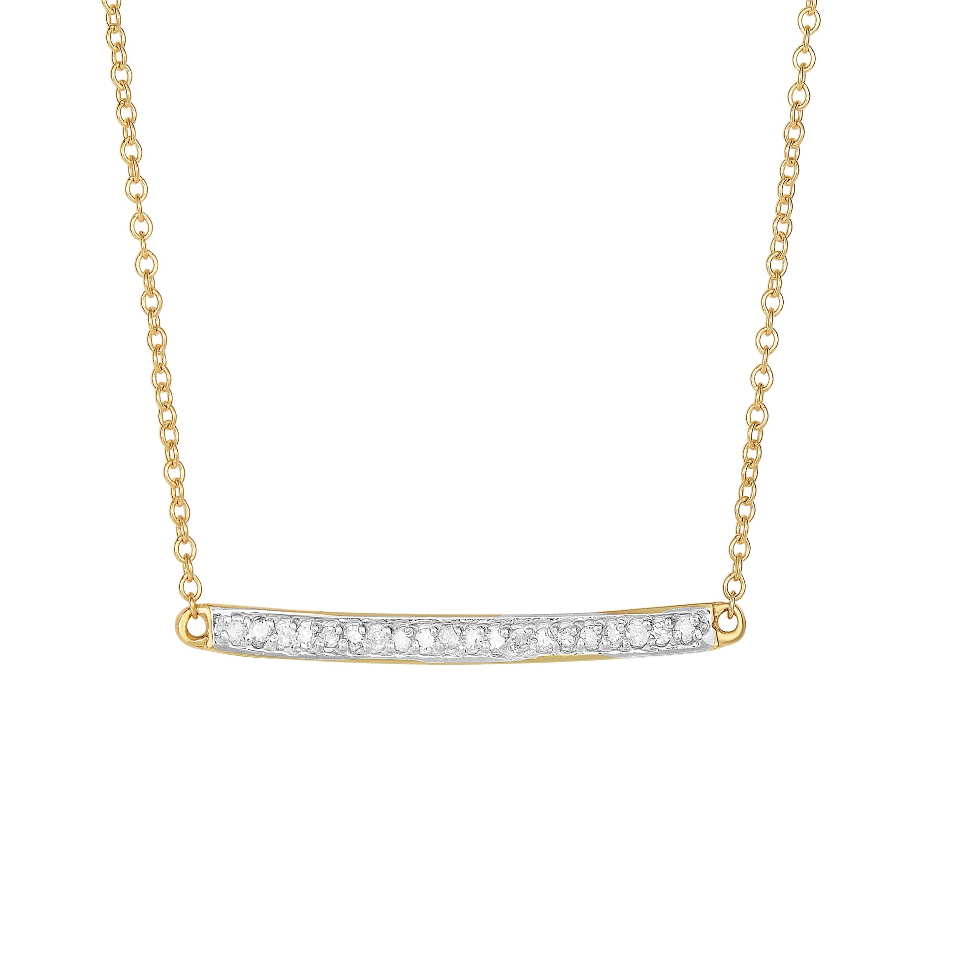 Royal Chain 14K Gold .12ct Diamond Bar Necklace DGN341