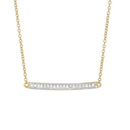 Royal Chain 14K Gold .12ct Diamond Bar Necklace DGN341