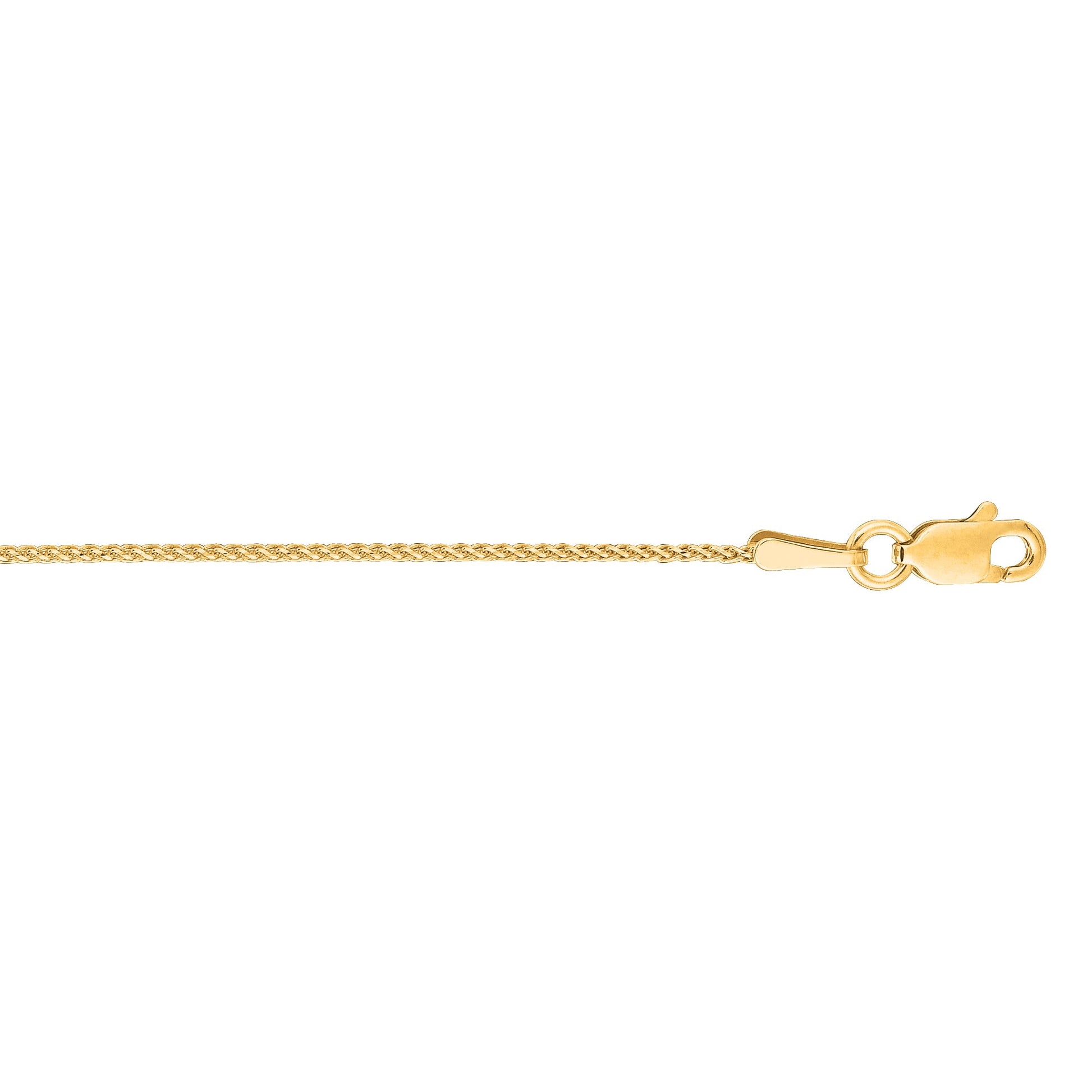 Royal Chain 14K Gold 1mm Diamond Cut Round Wheat Chain DRW25