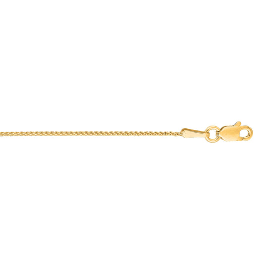 Royal Chain 14K Gold 1mm Diamond Cut Round Wheat Chain DRW25