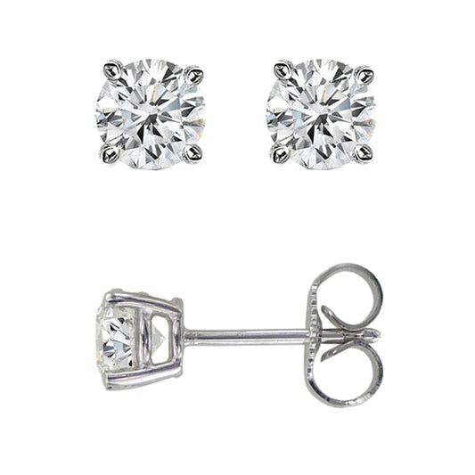 Royal Chain 14K Gold .05ct J-K/I1-I2 Round Diamond Stud Earring DWGE100