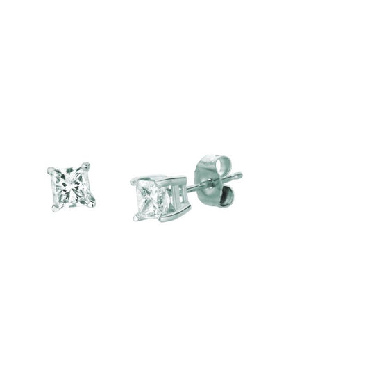 Royal Chain 14K Gold .35ct G-H/SI2 Princess Cut Diamond Stud Stud Earring DWGE605