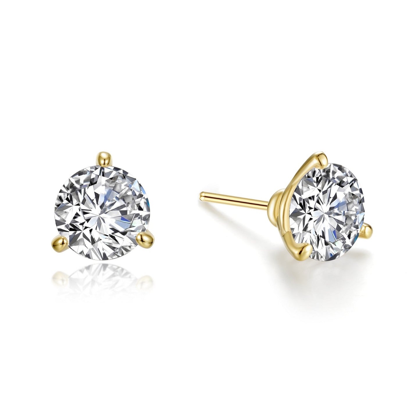 3 CTW 4 Prong Stud Earrings