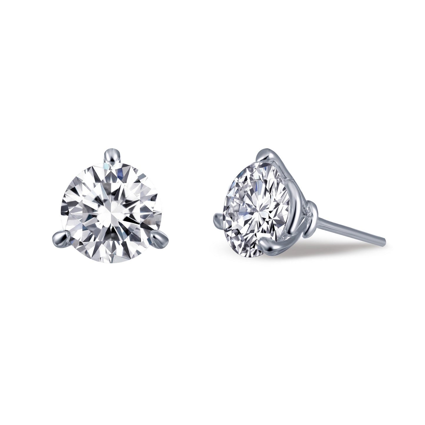 3 CTW 3 Prong Stud Earrings