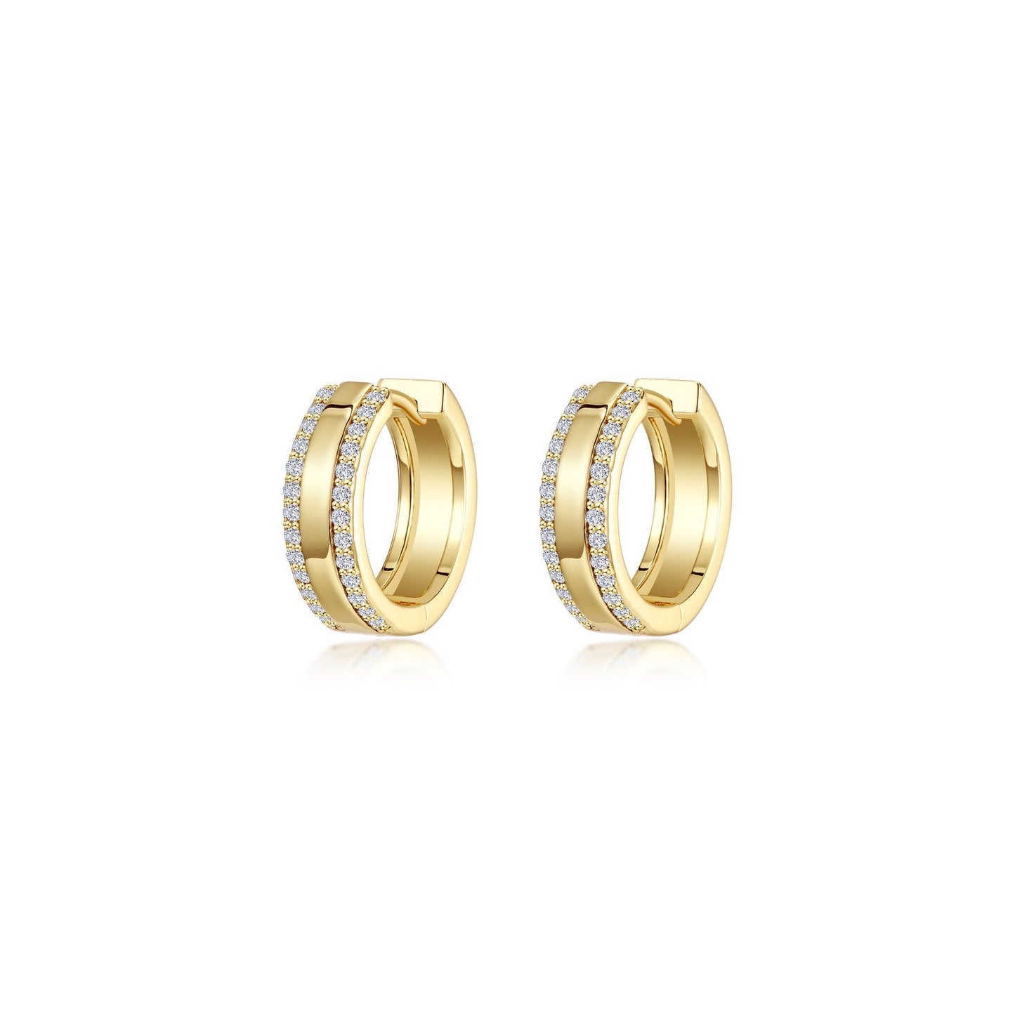 0.92 CTW Bezel-set Huggie Earrings